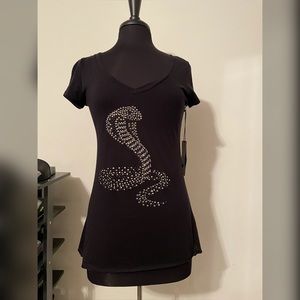 Rock & Republic Blk Back Cutout T sz S